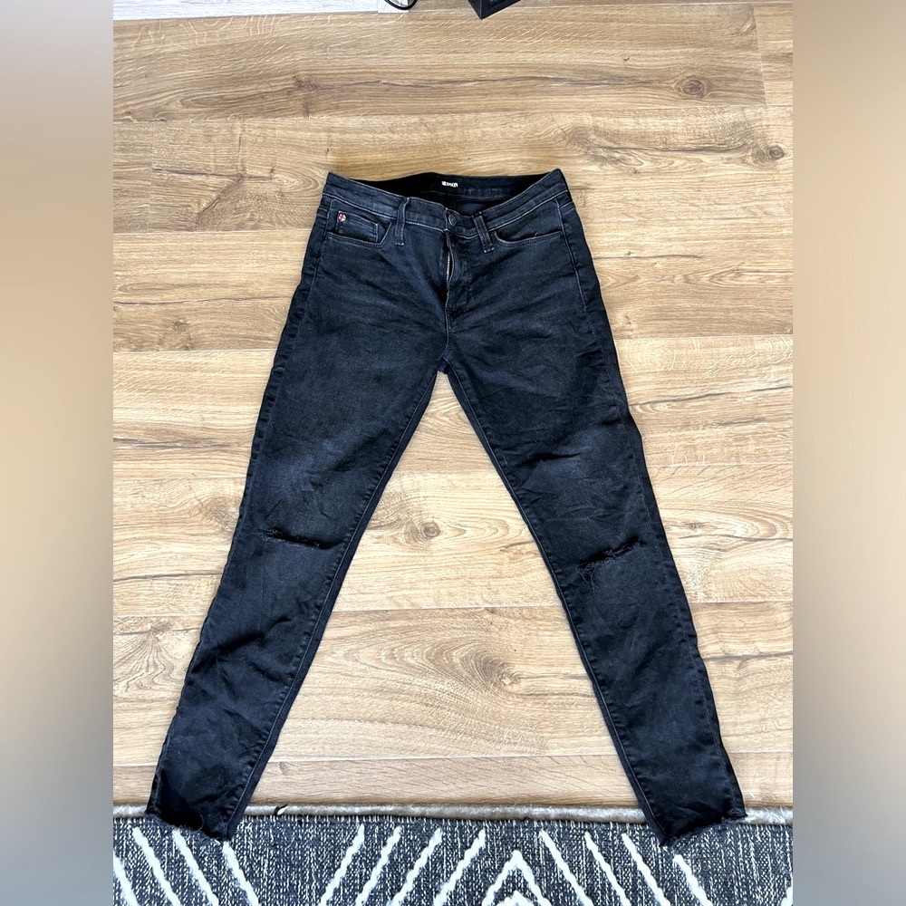 Hudson Krista skinny black ripped jeans size 28